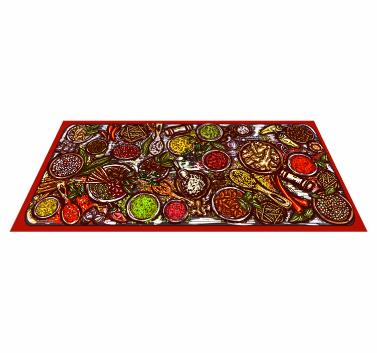 Smaakvolle culinaire spread vinyl vloerkleed keuken - TenStickers