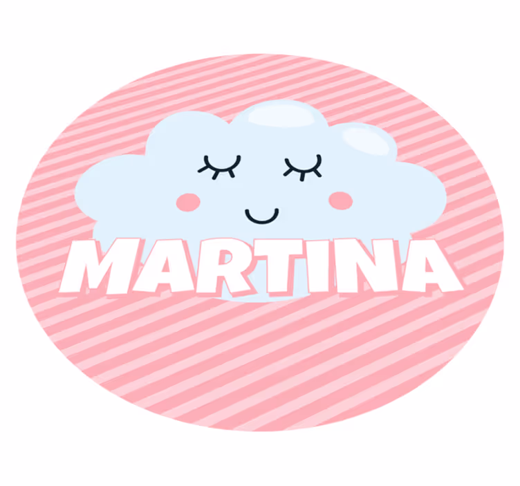 Schattige wolk met naam vinyl tapijt voor meer kinderen - TenStickers
