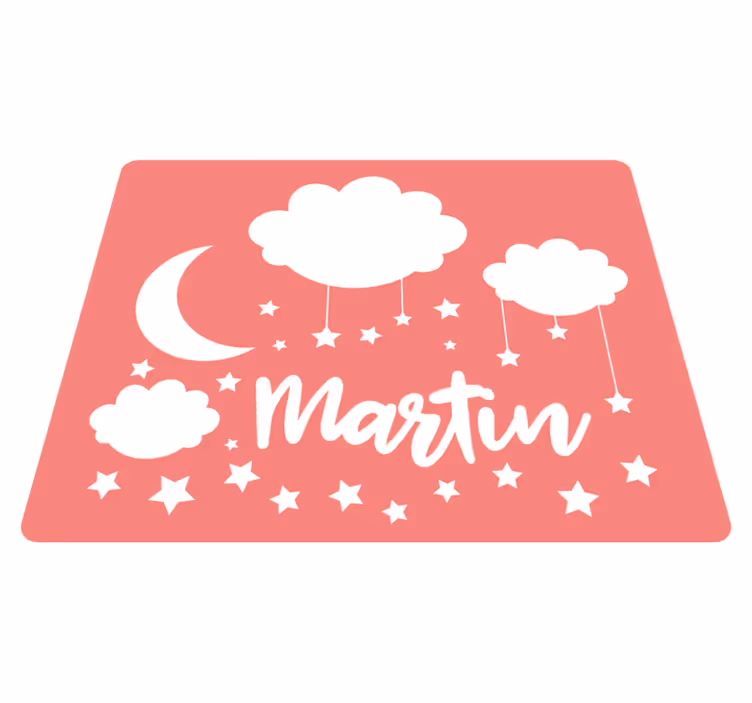 Zoete nachthemel met naam vinyl tapijt voor meer kinderen - TenStickers