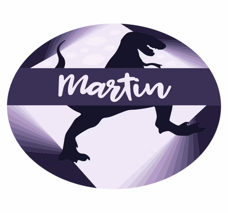 Velociraptor met naam vinyl tapijt voor meer kinderen - TenStickers