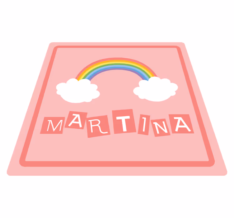 Vinyl tapijt met naam regenboog naam display - TenStickers