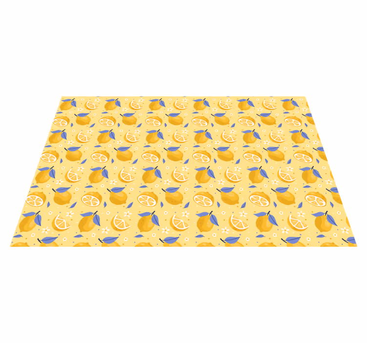 Citroenpatroon genot vinyl vloerkleed keuken - TenStickers