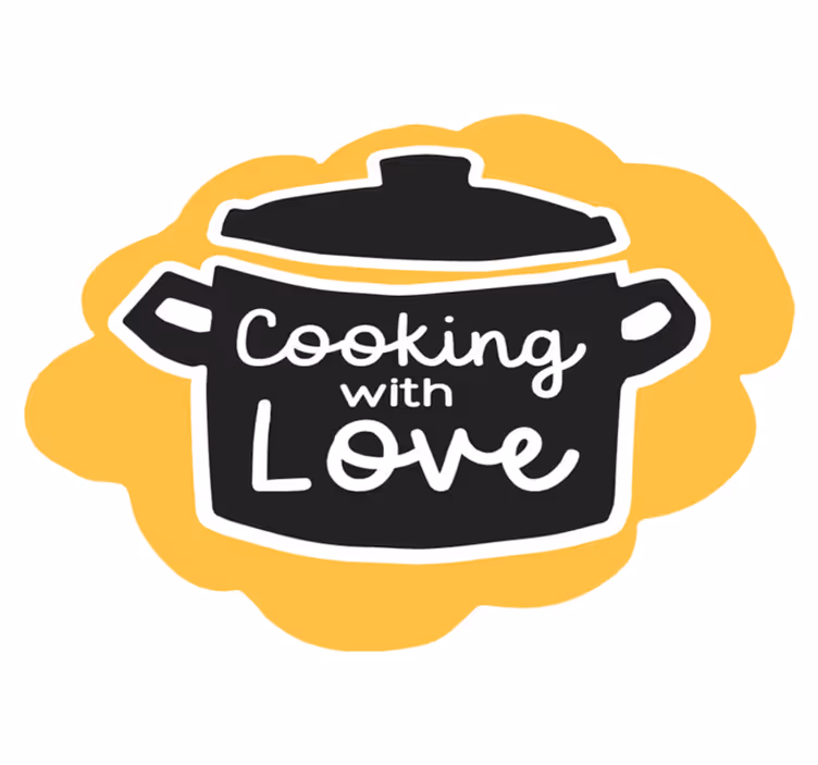 Pot koken met liefde vinyl vloerkleed keuken - TenStickers