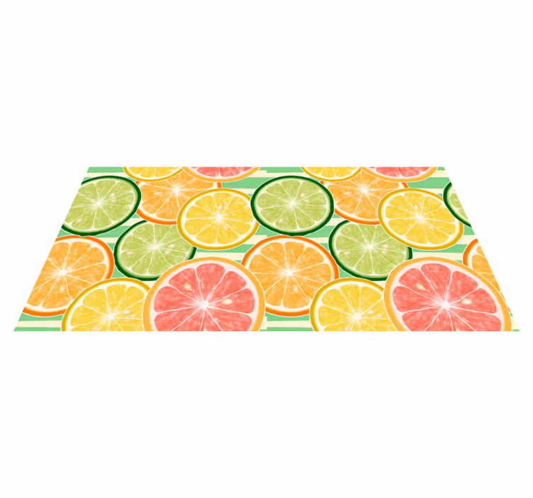 Citrusvruchtenpatroon vinyl vloerkleed keuken - TenStickers