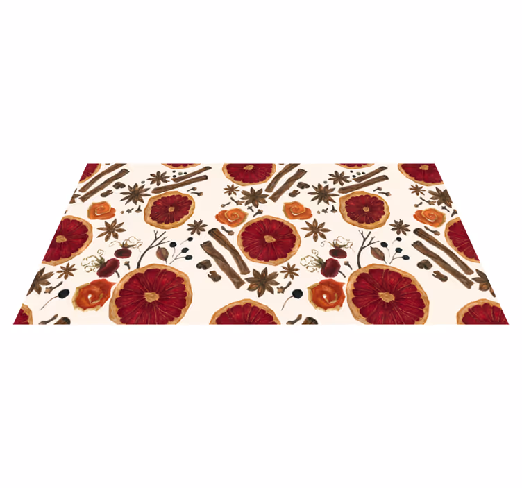 Bloemig botanisch concept vinyl vloerkleed keuken - TenStickers