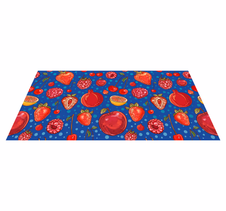 Kleurrijk bessenontwerp vinyl vloerkleed keuken - TenStickers