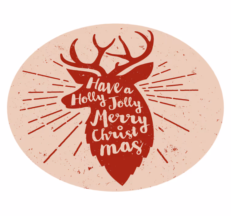Kerst rendiermotief vinyl tapijt kerstmis - TenStickers