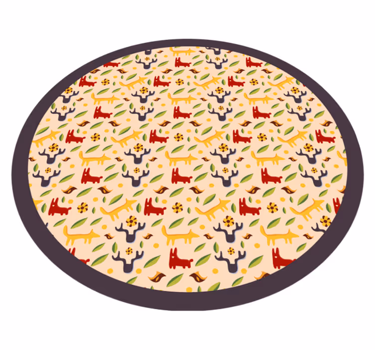 Kleurrijke bosdieren vinyl tapijt voor meer kinderen - TenStickers
