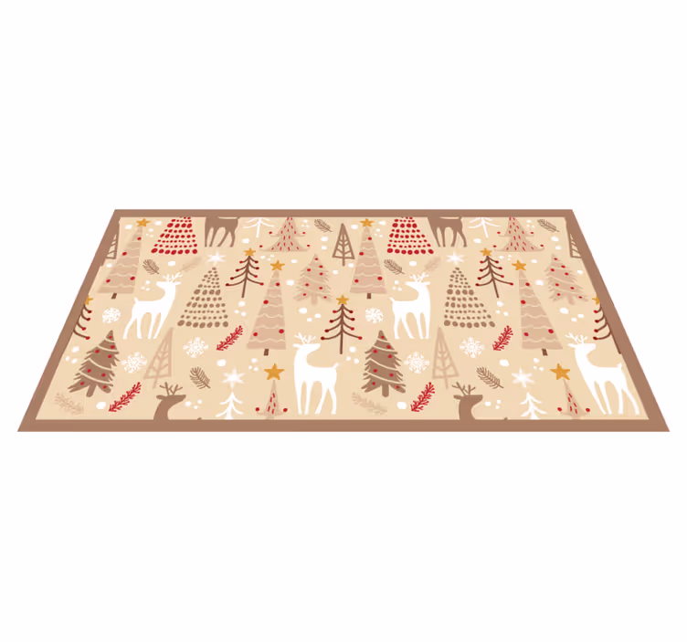 Feestelijk boslandschap vinyl tapijt Scandinavisch - TenStickers