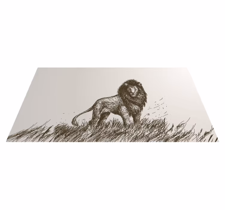 Majestueuze leeuw weerspiegeling dieren vinyl tapijt - TenStickers