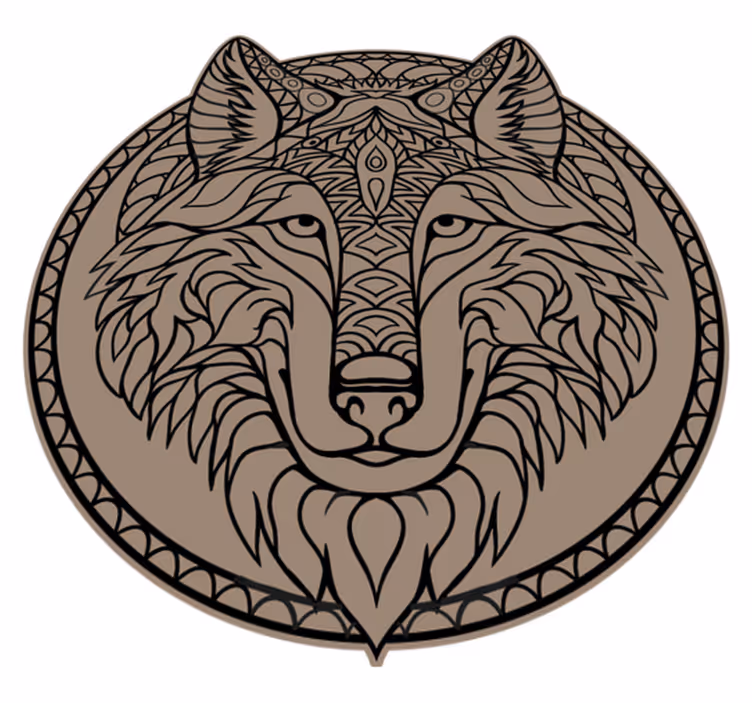 Bruin wolf ontwerp dieren vinyl tapijt - TenStickers