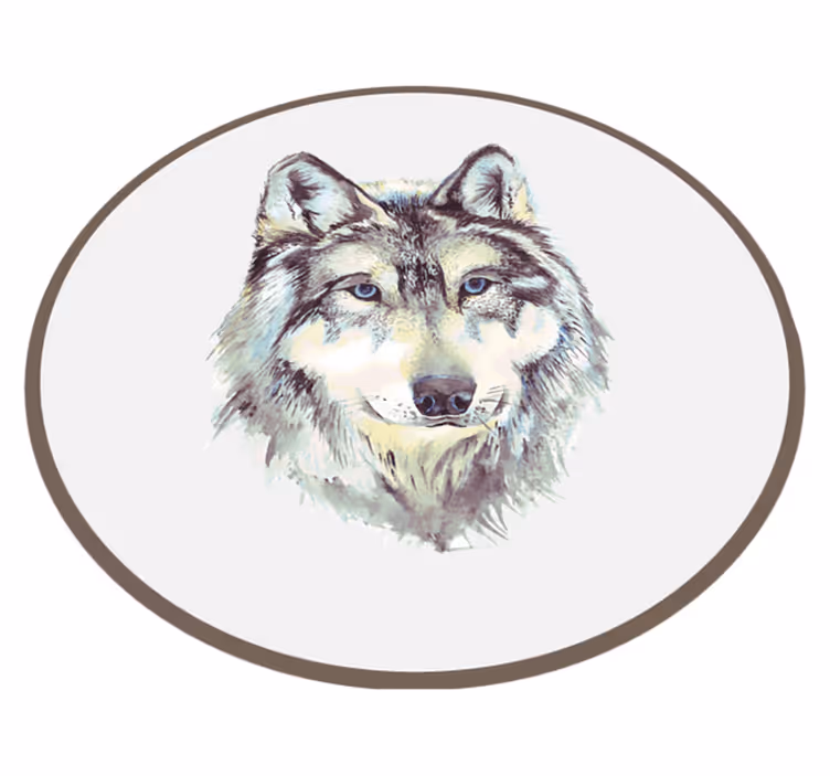 Wolf illustratie dieren vinyl tapijt - TenStickers