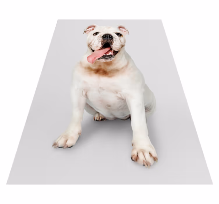 Blij bulldogportret vinyl tapijt dierenprint - TenStickers