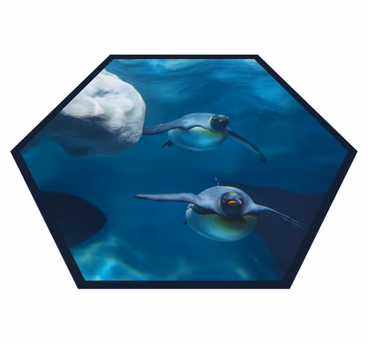 Pinguïn zwemscène dieren vinyl tapijt - TenStickers