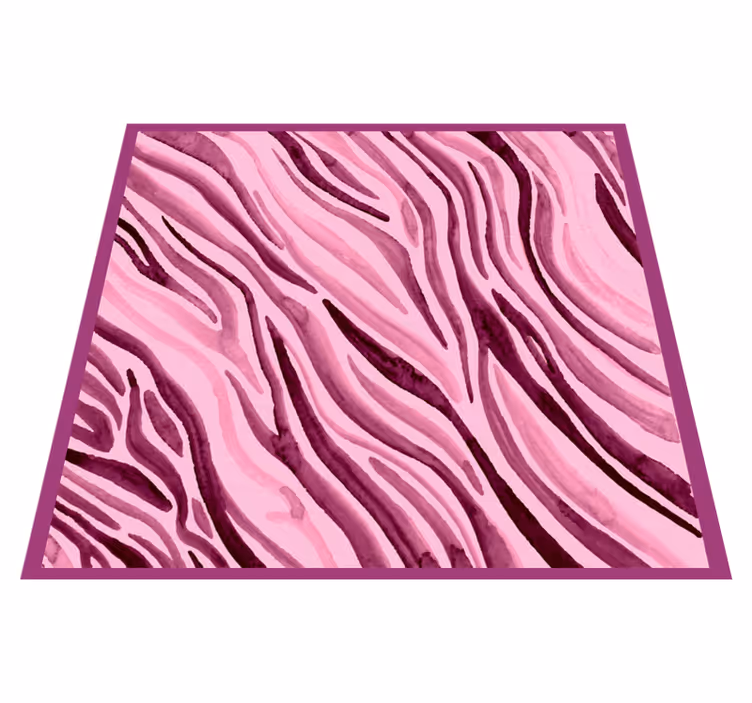 Roze zebrastrepen vinyl tapijt dierenprint - TenStickers
