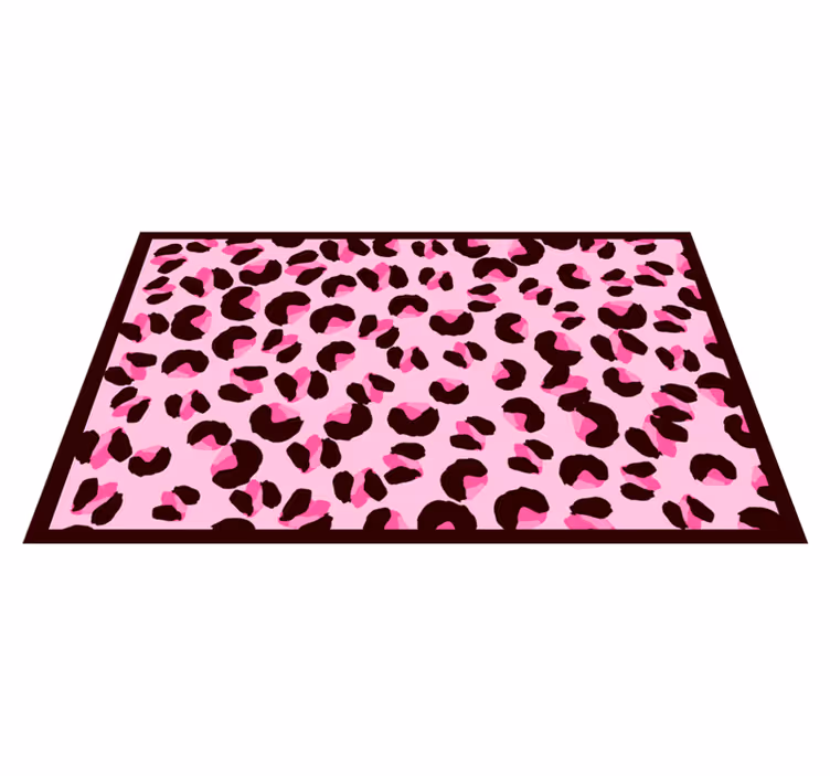Roze luipaardpatroon vinyl tapijt dierenprint - TenStickers