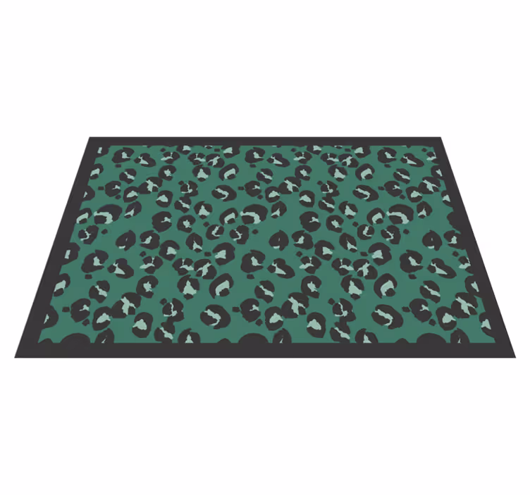 Groen luipaardpatroon vinyl tapijt dierenprint - TenStickers
