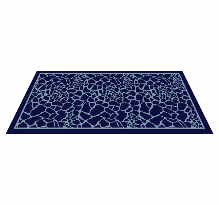 Blauw giraffenpatroon vinyl tapijt dierenprint - TenStickers