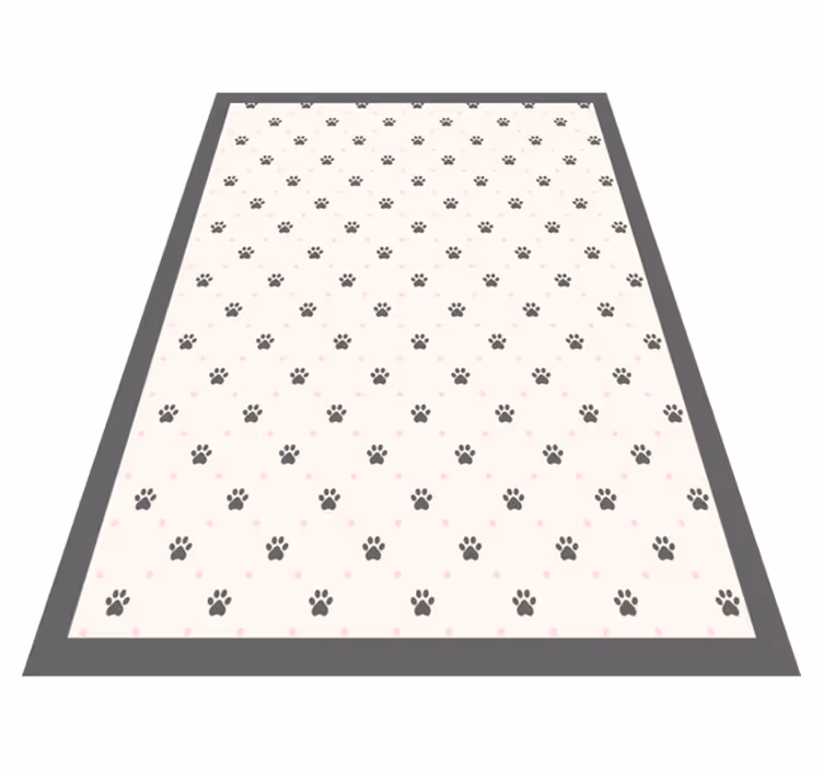Pootafdrukpatroon vinyl tapijt dierenprint - TenStickers