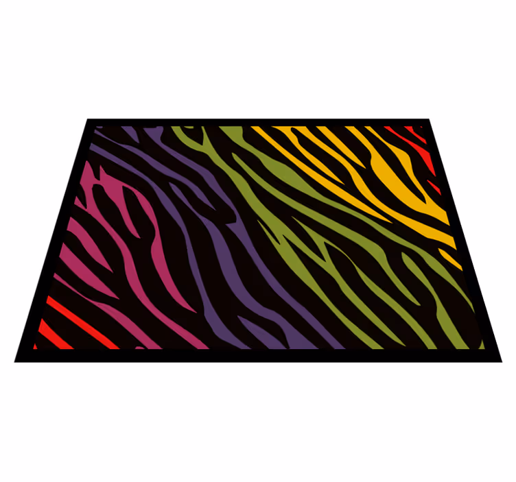 Levendige zebrastrepen vinyl tapijt dierenprint - TenStickers