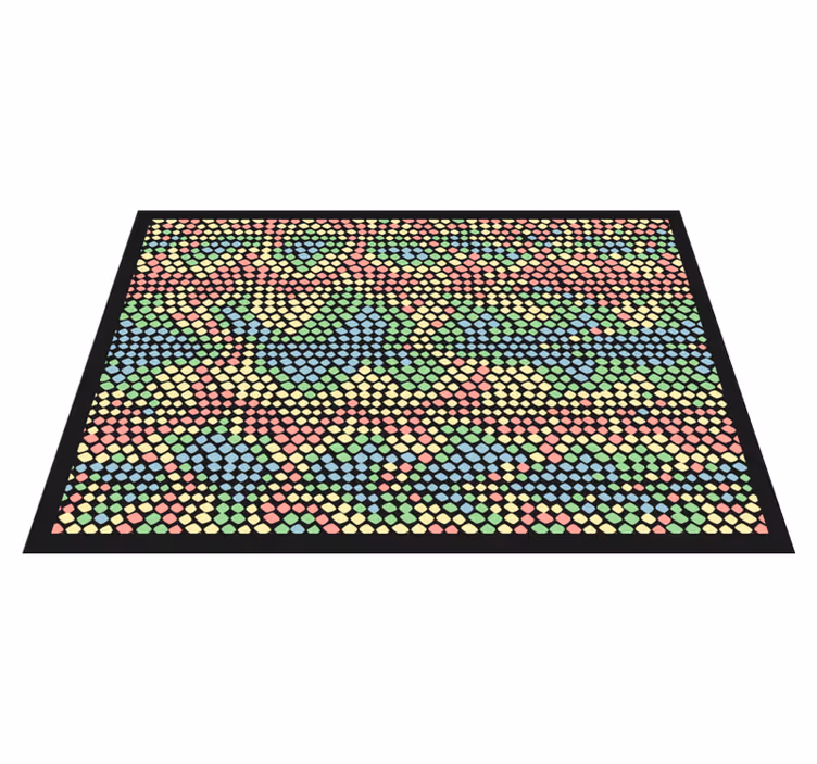 Kleurrijk cirkelpatroon vinyl tapijt met textuur - TenStickers