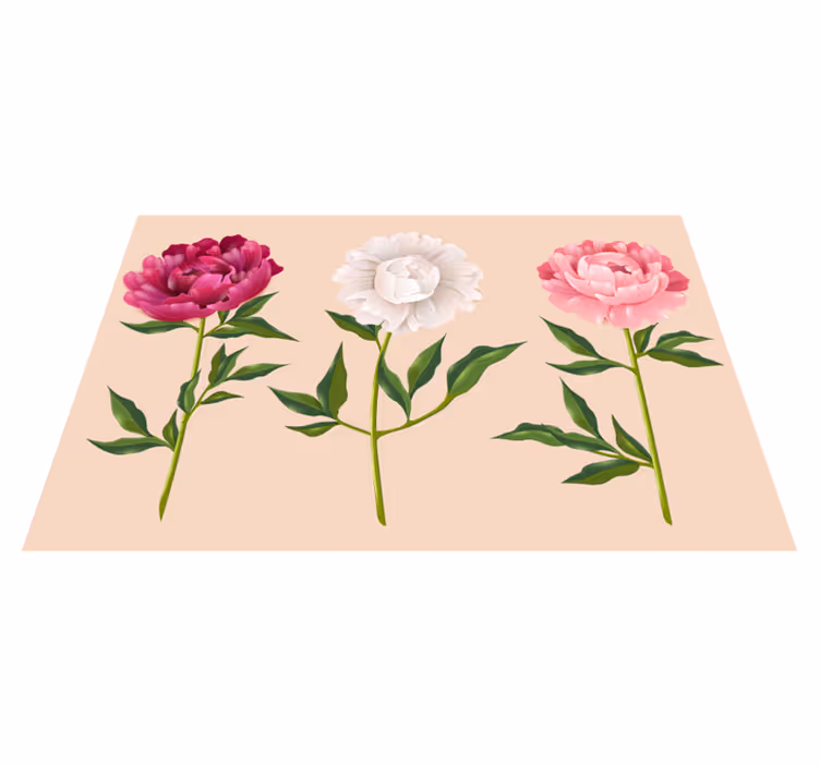 Elegante trio-arrangement vinyl tapijt badkamer - TenStickers