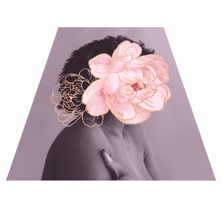 Sierlijk botanisch silhouet vinyl tapijt woonkamer - TenStickers