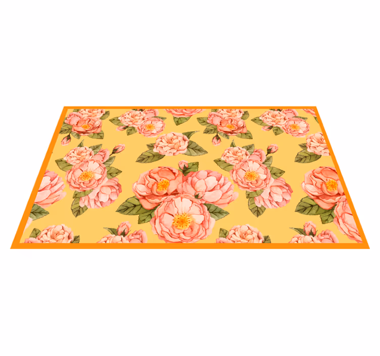 Bloeiende bloemenschoonheid vinyl tapijt bloemen en planten - TenStickers