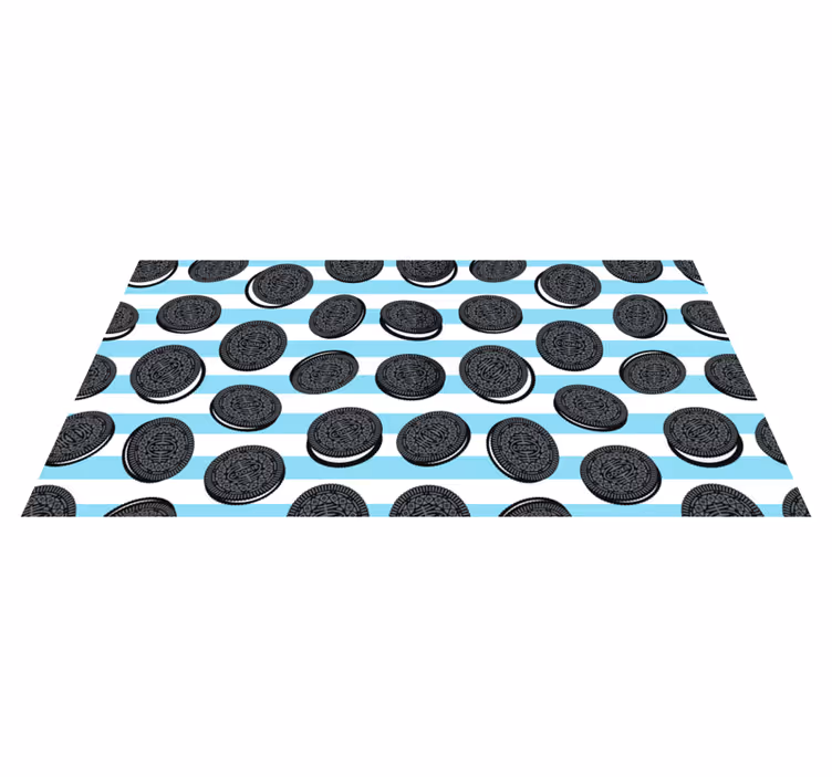 Oreo gestreept patroon vinyl vloerkleed keuken - TenStickers