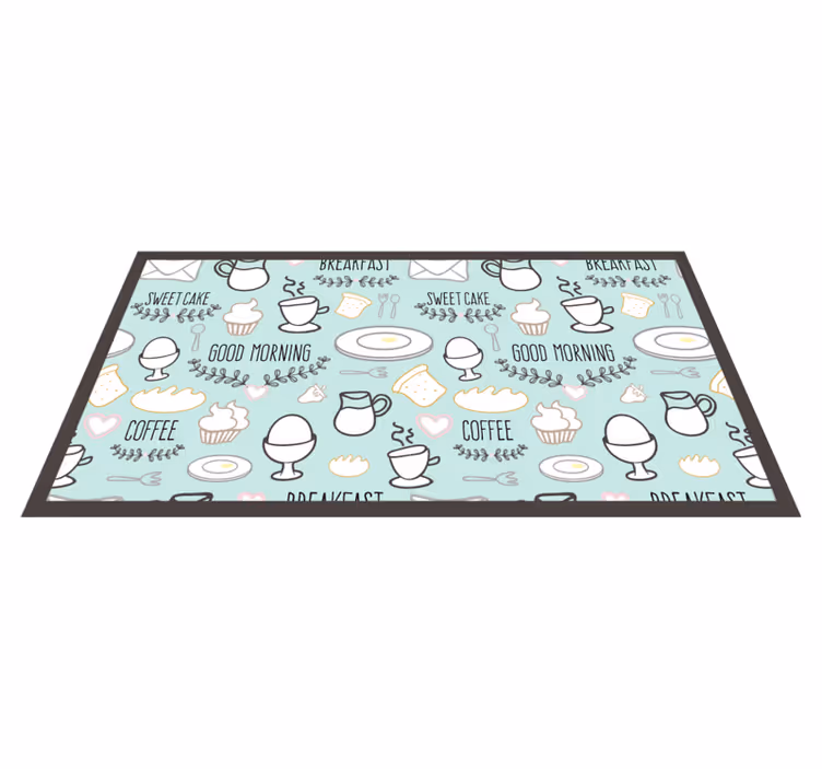 Moderne vinyl vloerkleed Ochtendkoffie patroon - TenStickers