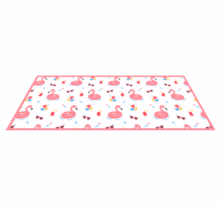 Flamingo zomerontwerp vinyl vloerkleed keuken - TenStickers