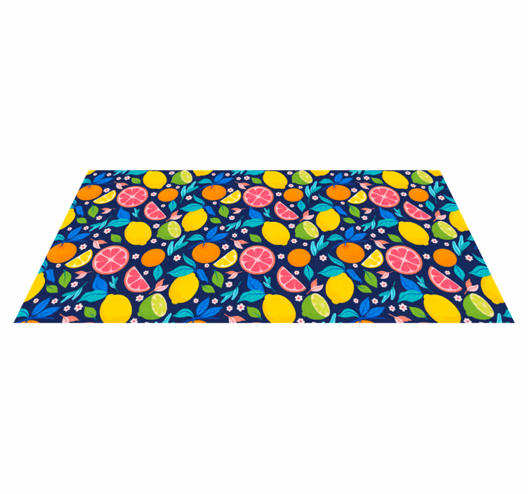 Kleurrijk citruspatroon vinyl vloerkleed keuken - TenStickers