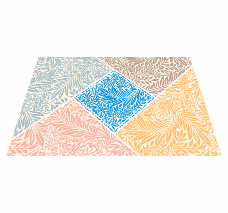 Bloemen patchwork ontwerp vinyl vloerkleed keuken - TenStickers