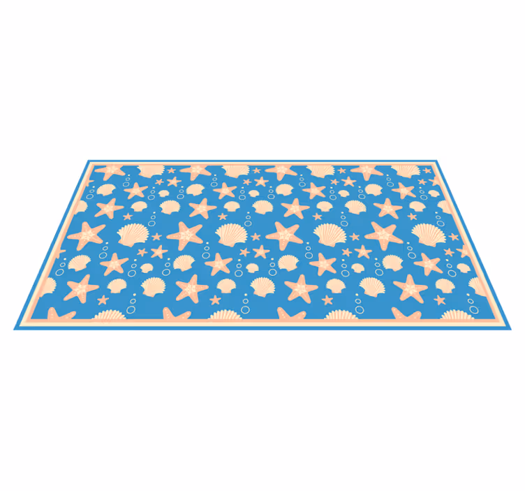 Compositie van marinemotief vinyl tapijt badkamer - TenStickers