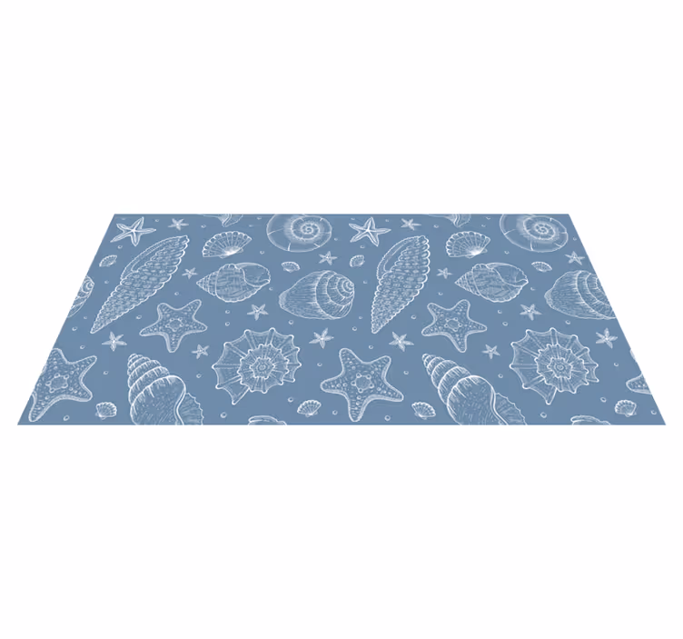 Schelpenpatroon vinyl tapijt badkamer - TenStickers