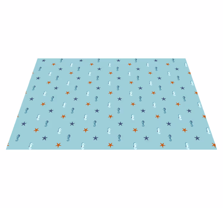 Blauw sterrenmotief vinyl tapijt sterren - TenStickers