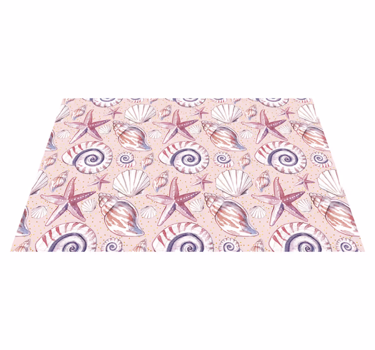 Schelpen en hemellichamen vinyl tapijt natuur - TenStickers