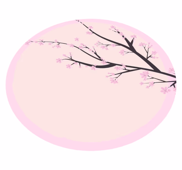 Kersenbloesem tak vinyl tapijt bloemen en planten - TenStickers