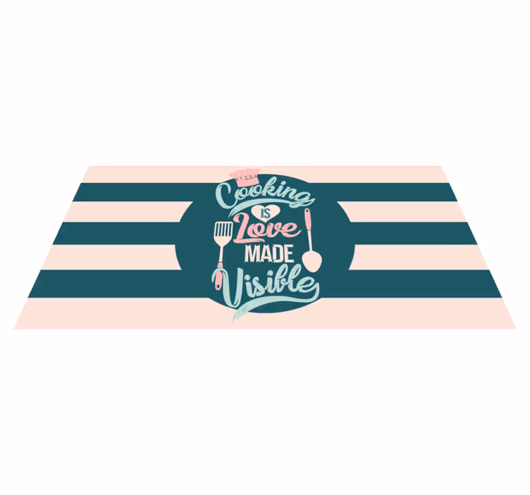 Koken is zichtbare liefde vinyl vloerkleed keuken - TenStickers