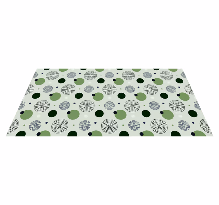 Groene cirkelvormige patronen vinyl vloerkleed keuken - TenStickers
