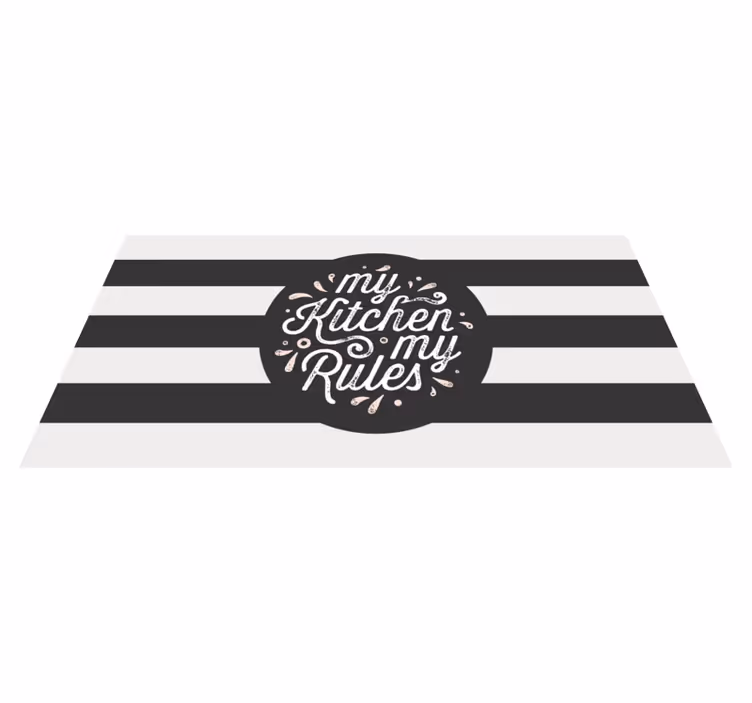 Vinyl vloerkleed keuken mijn keuken mijn regels - TenStickers