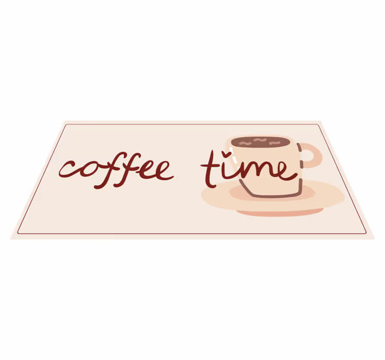 Koffietijd kopje vinyl vloerkleed keuken - TenStickers