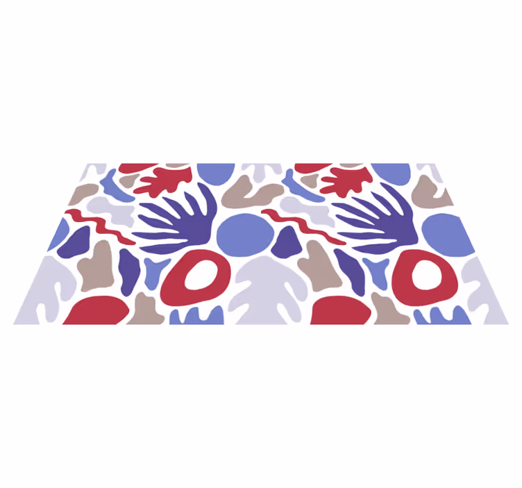 Abstract vormpatroon vinyl tapijt minimalistisch - TenStickers