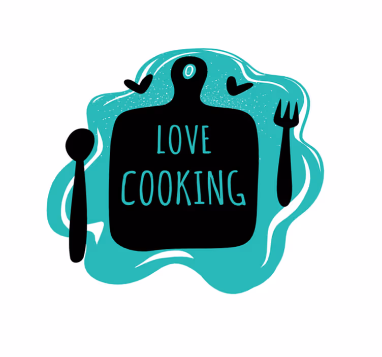 Snijplank liefde koken vinyl vloerkleed keuken - TenStickers