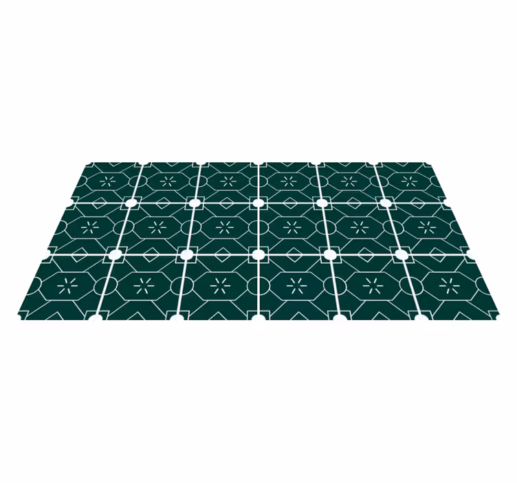 Geometrische groene opstelling vinyl tapijt tegels - TenStickers