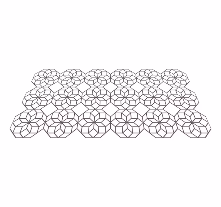 Zwart-witte achthoeken vinyl tapijt geometrisch - TenStickers