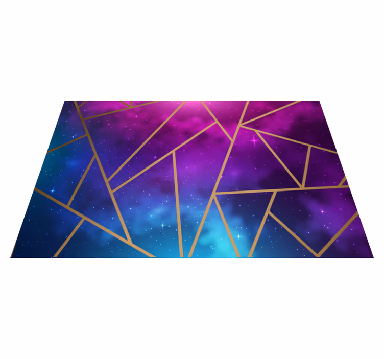 Kosmisch blauw en paars patroon vinyl tapijt geometrisch - TenStickers