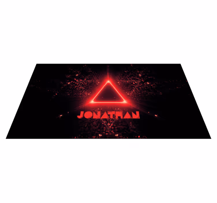 Neon driehoek met naam vinyl tapijt tiener - TenStickers