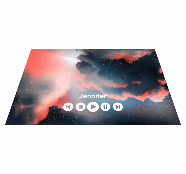 Aangepaste muziek uit de ruimte vinyl tapijt tiener - TenStickers