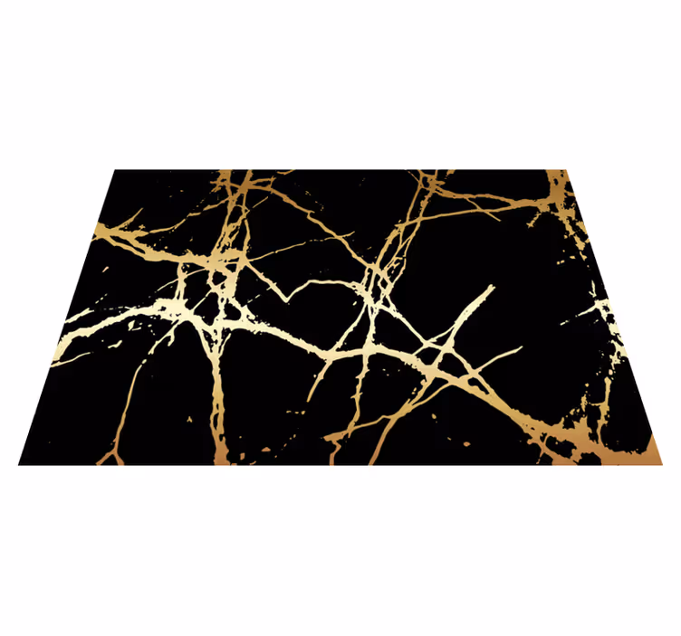 Elegante gouden strepen marmeren vinyl tapijt - TenStickers
